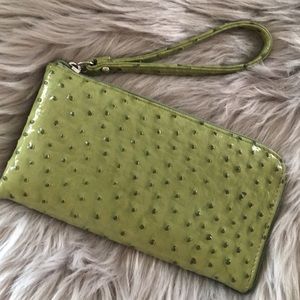 Charming green patent leather wristlet/wallet